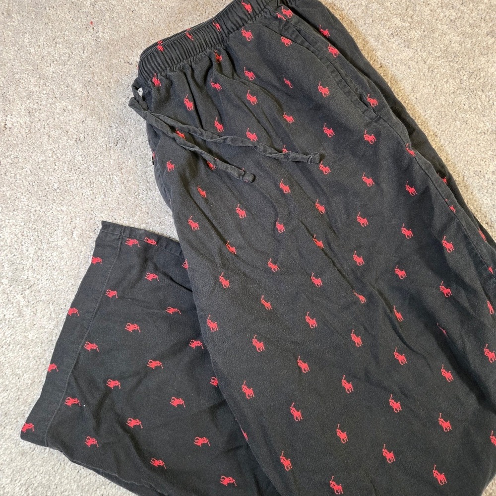 Polo Ralph Lauren Sleepwear Relaxed Lounge Pants Pony Logo Print Navy Blue
